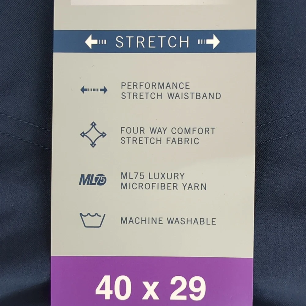 Greg Norman Ultimate 5 Pocket ML 75 Navy Pants Sz 40 x 29